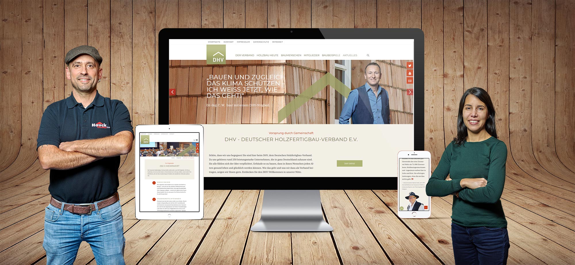 Webseite für den Deutschen Holzfertigbau Verband DHV