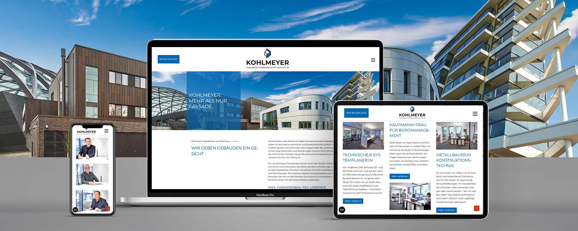 Webseite für Kohlmeyer Fassadenbau