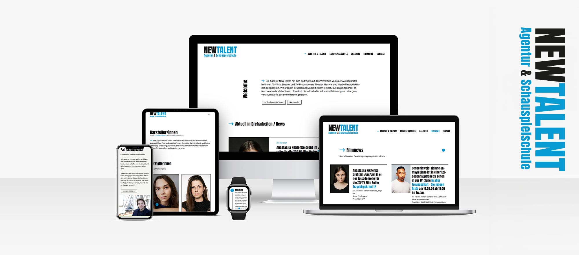 floss-design erstellt neue Webseite für New Talent Agentur & Schauspielschule